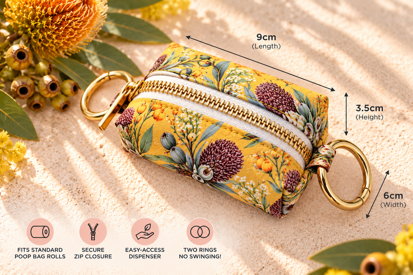 Mustard Banksia Dog Poop Bag Holder š¼