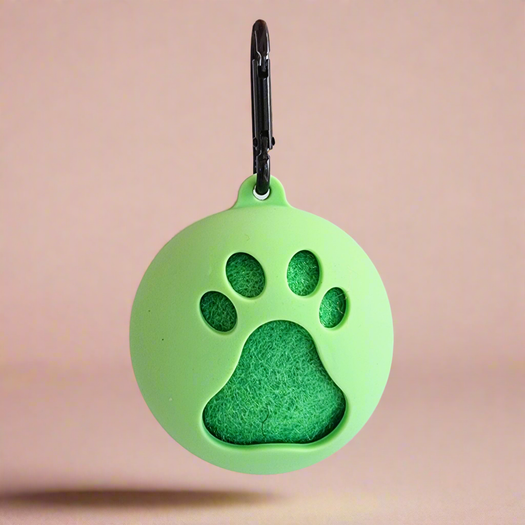 Green Dog Tennis Ball Holder With clip