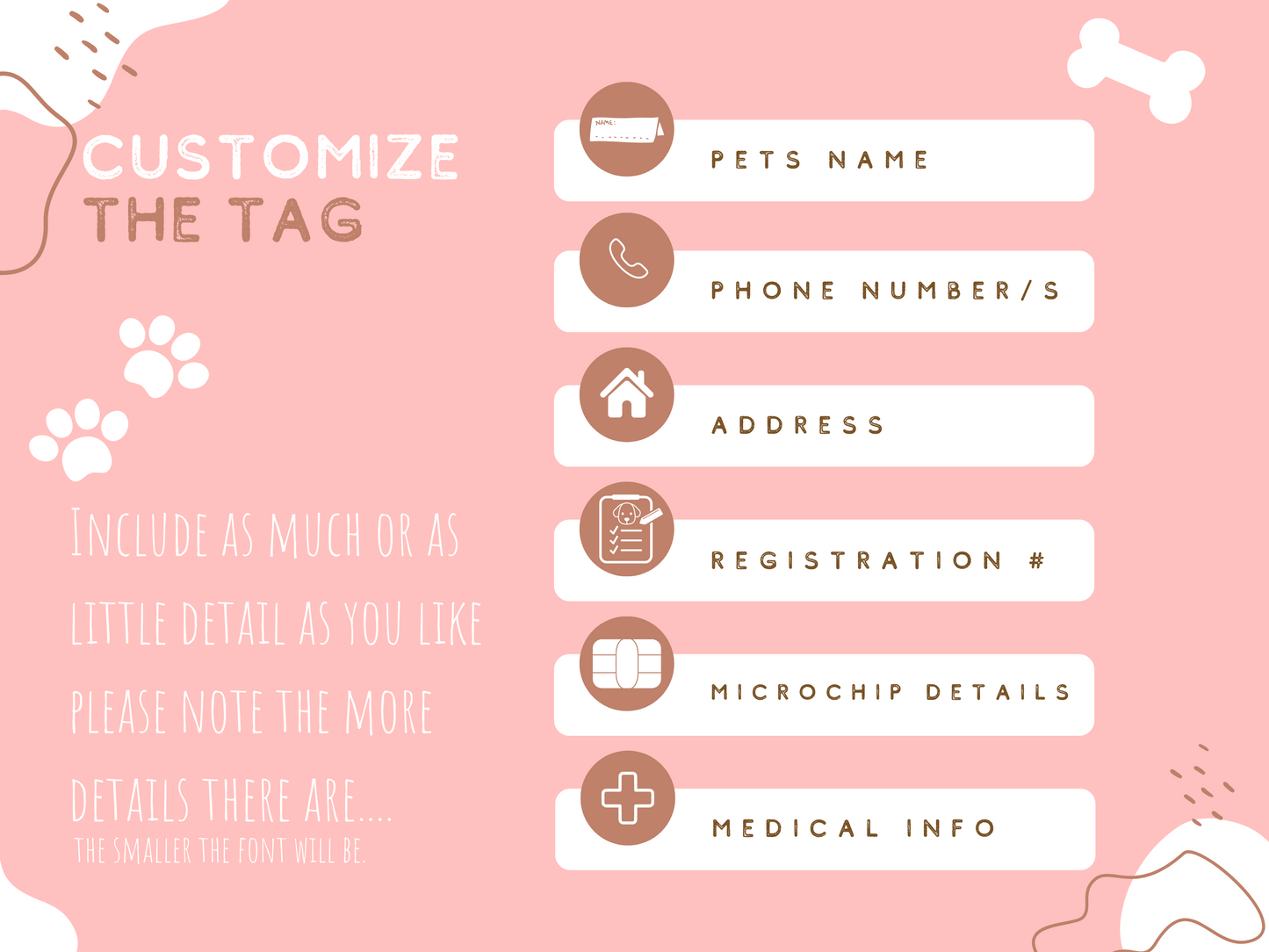 Sparkle Pet Name Tag – Engraved Dog ID Tag with Hearts & Diamonds Design