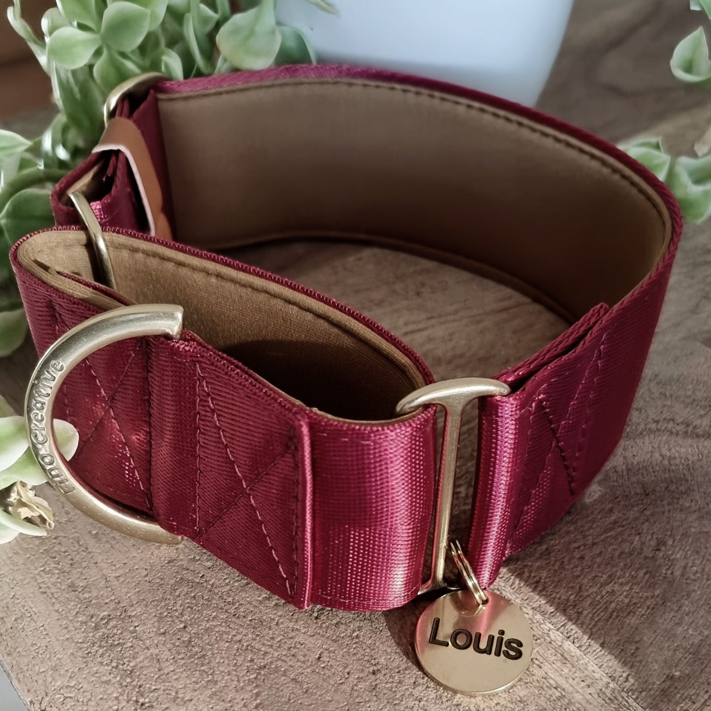 Custom martingale collar with ID tag