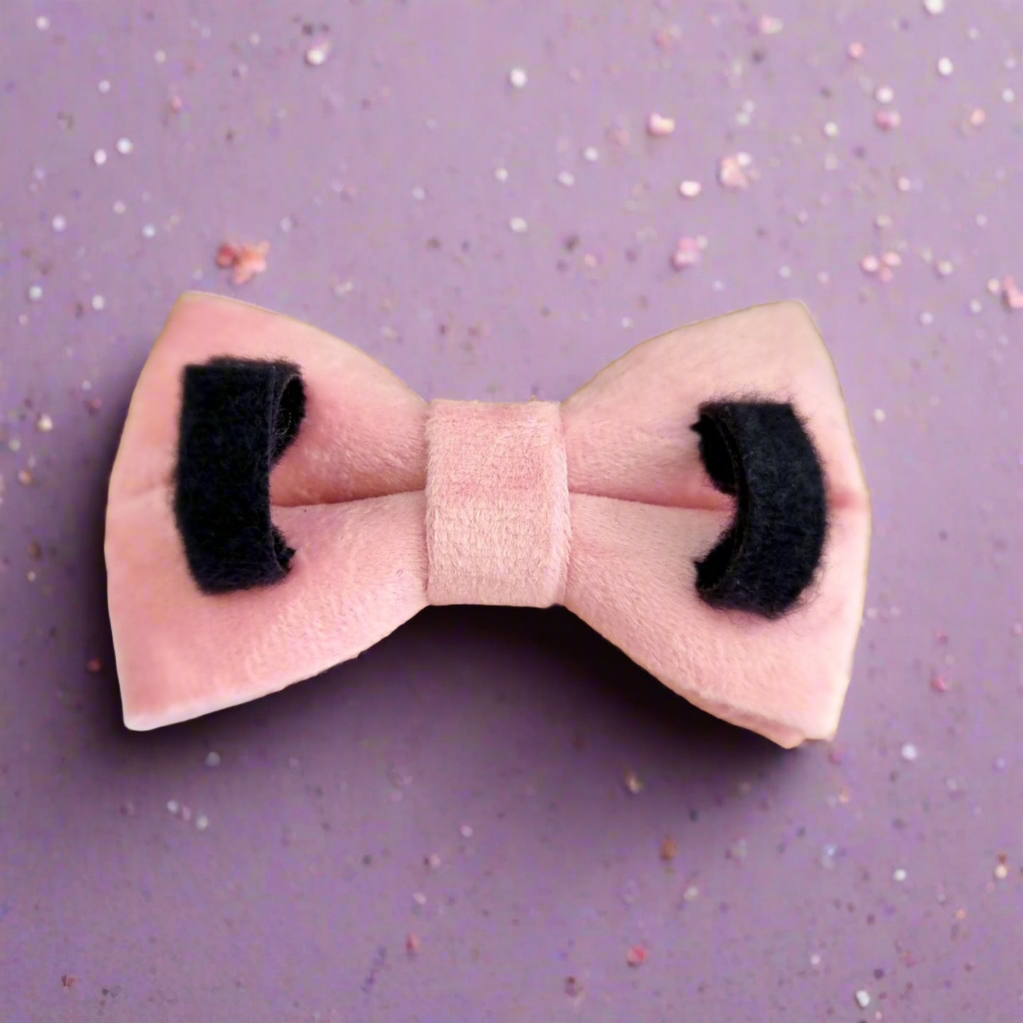 Light pink velvet dog bow tie