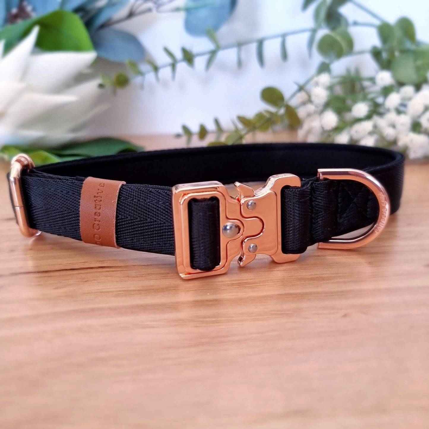 Black buckle dog collar - neoprene padded