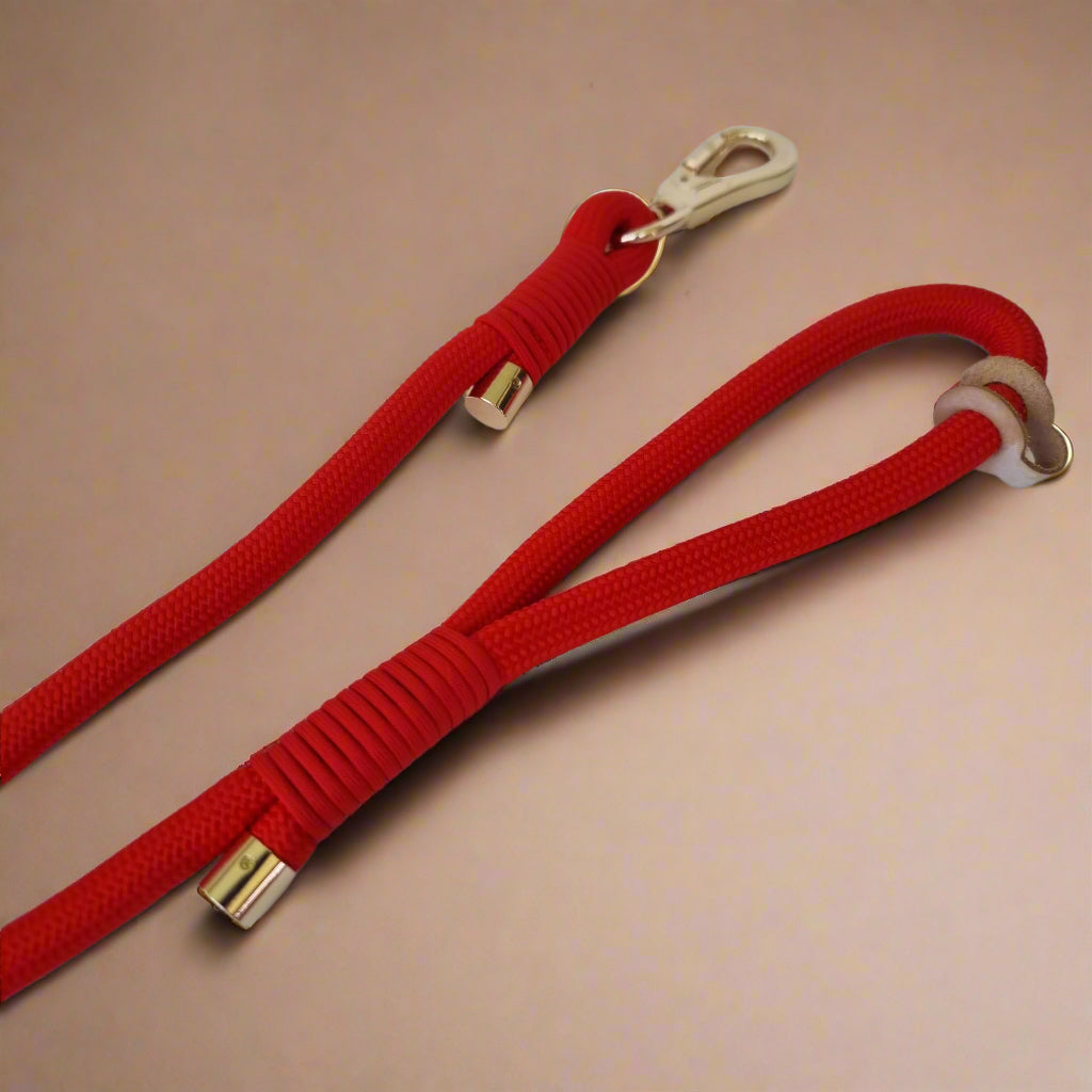 Red rope dog leash