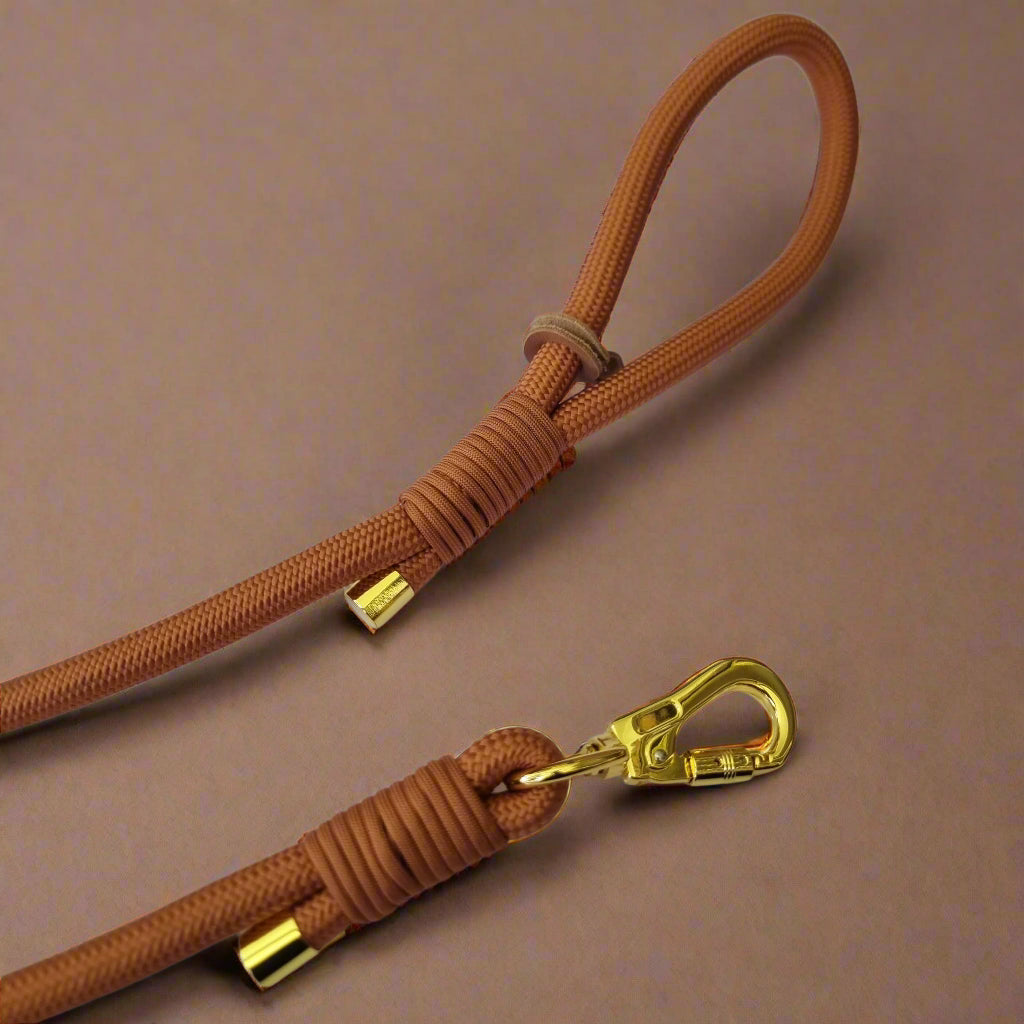 Brown rope dog leash
