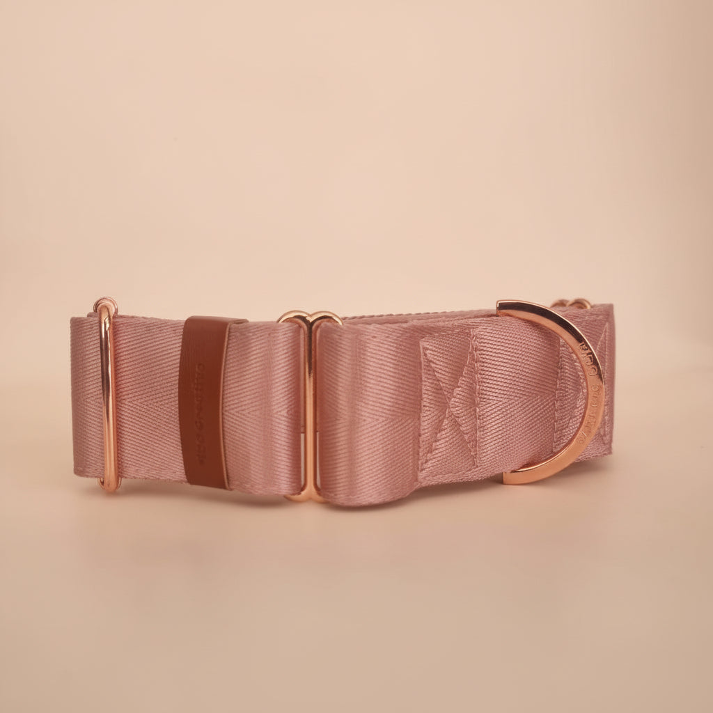 light pink martingale dog collar