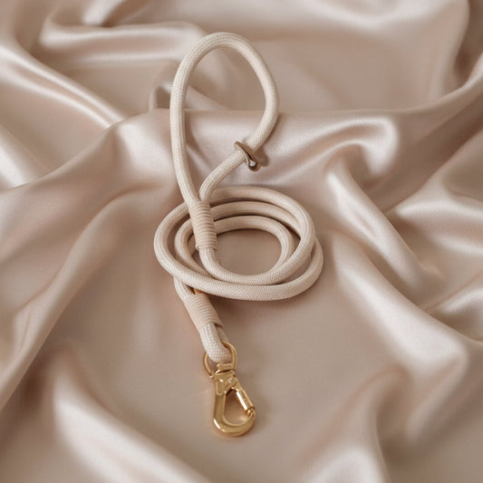 wedding dog leash with gold clip