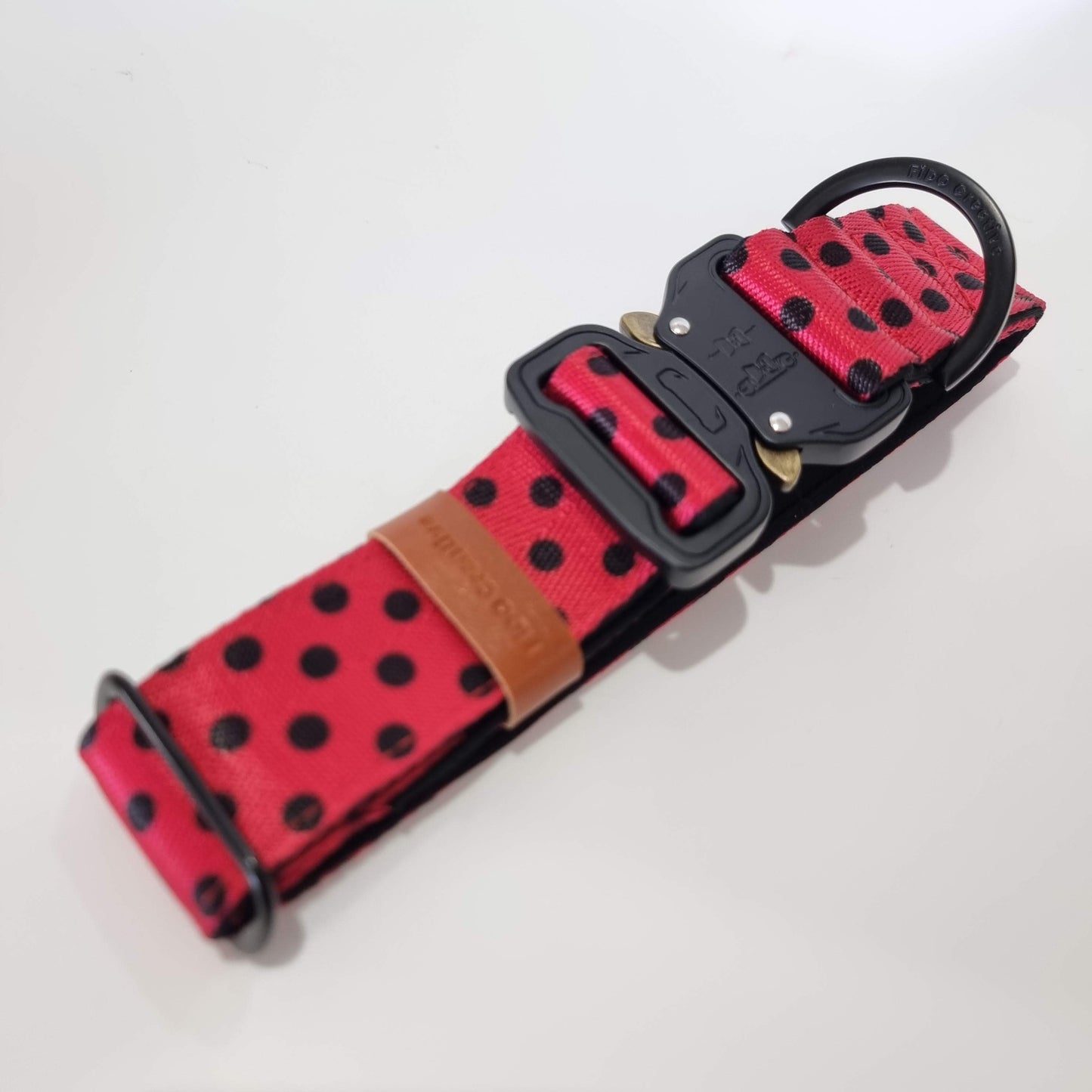 Ladybird Dog Collar – Personalised, Red & Black Buckle collar