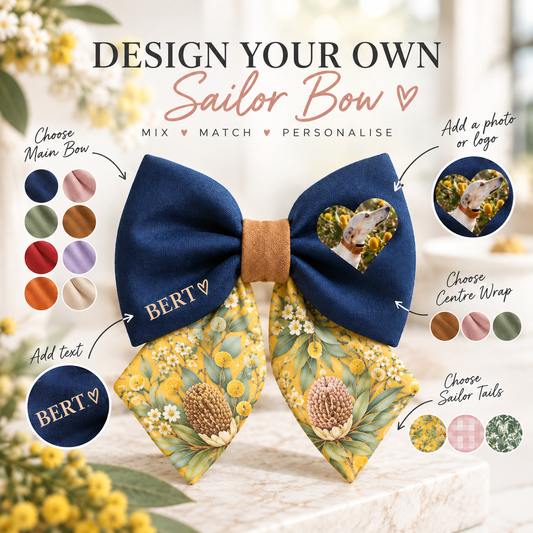 Design Your Own Personalised Dog Bow Tie – Custom Sailor Bow