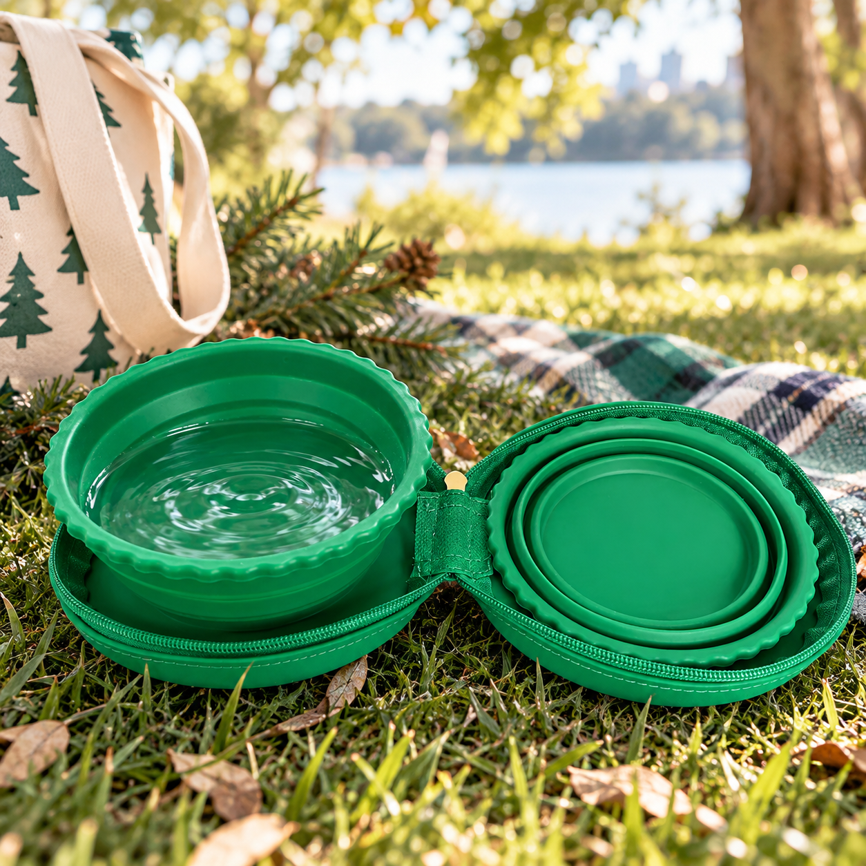 Christmas Dog Gift – Portable Double Dog Bowl & Travel Feeder