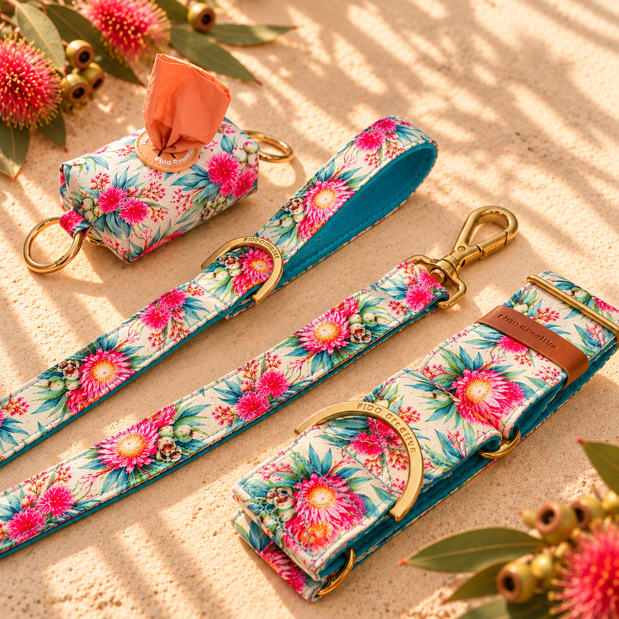 Martingale Collar - Padded Pink Gum Flower