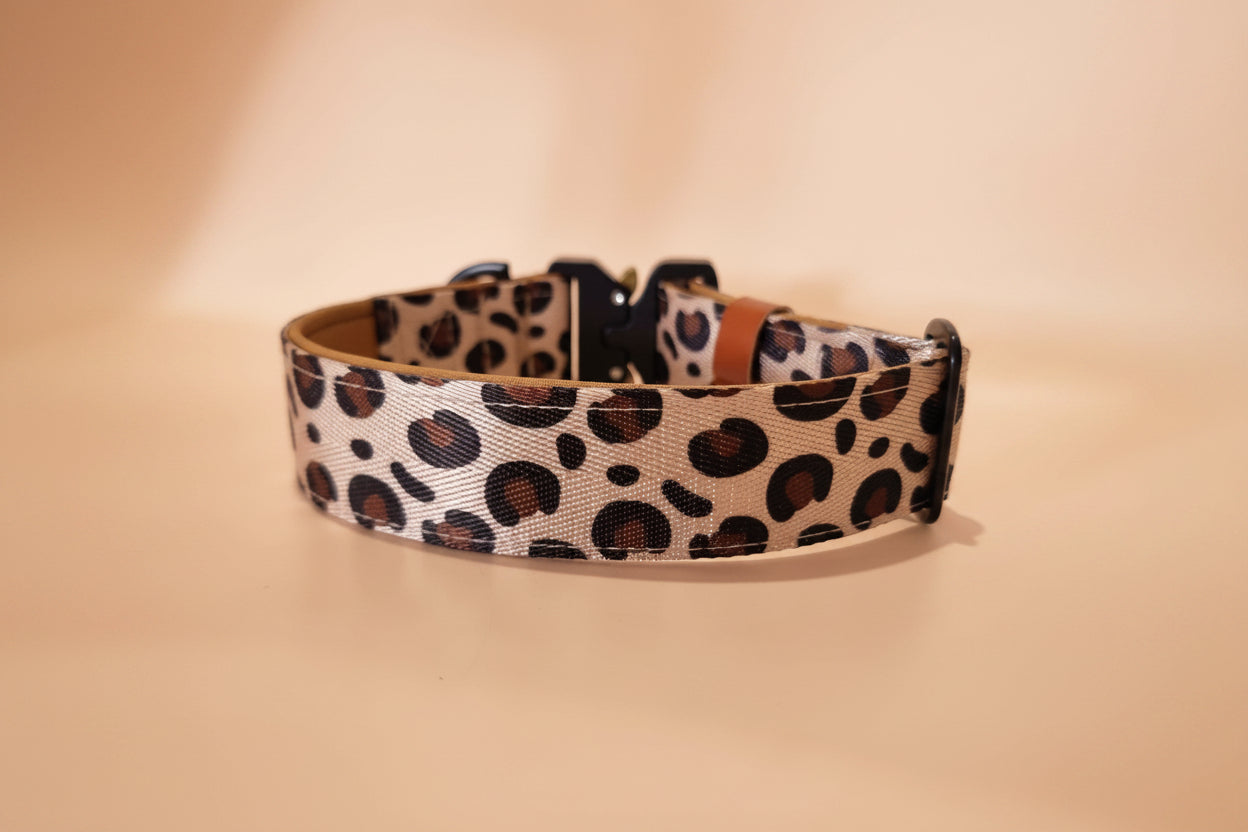 Leopard print dog collar