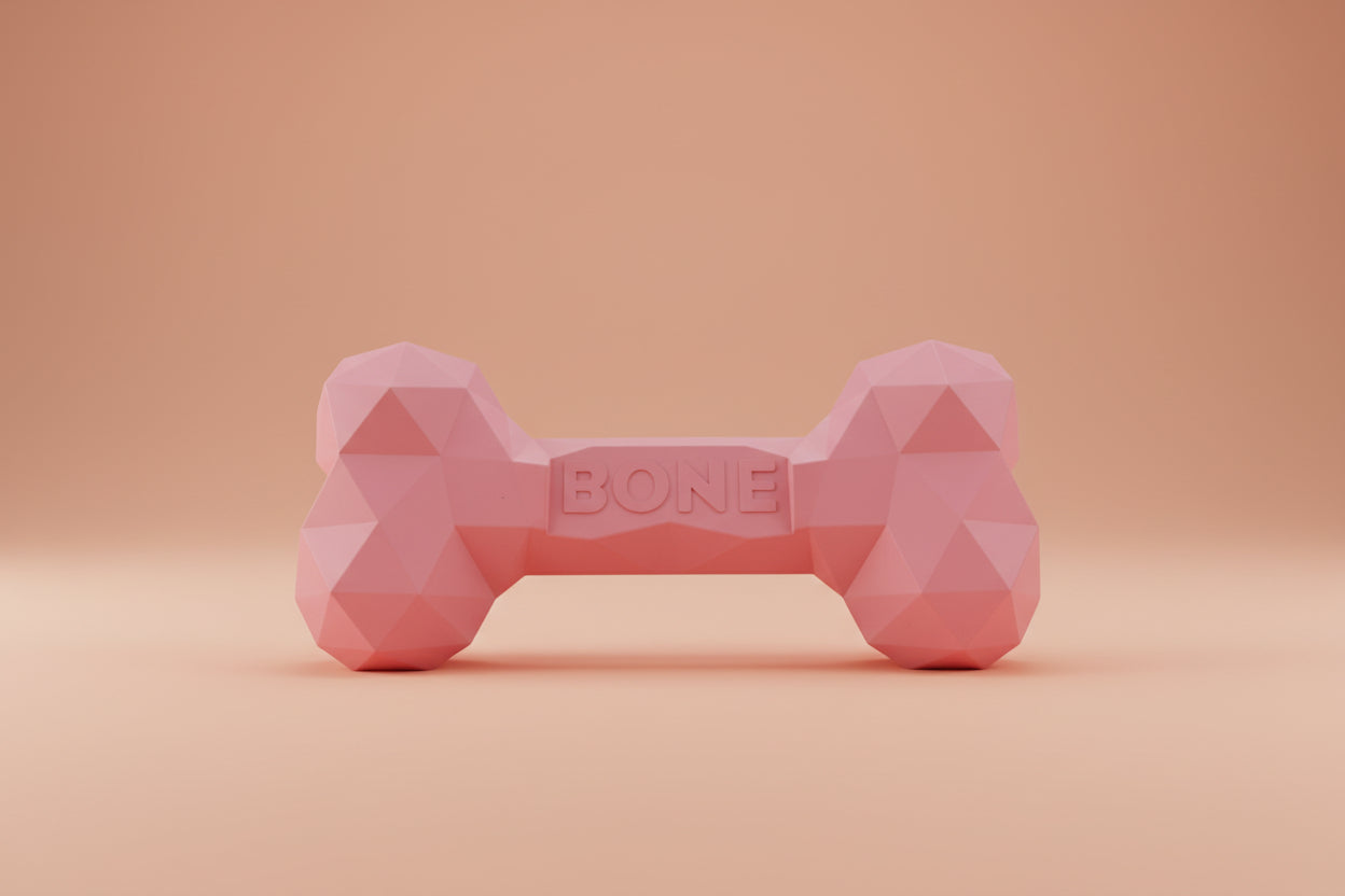 Light pink boned dog toy