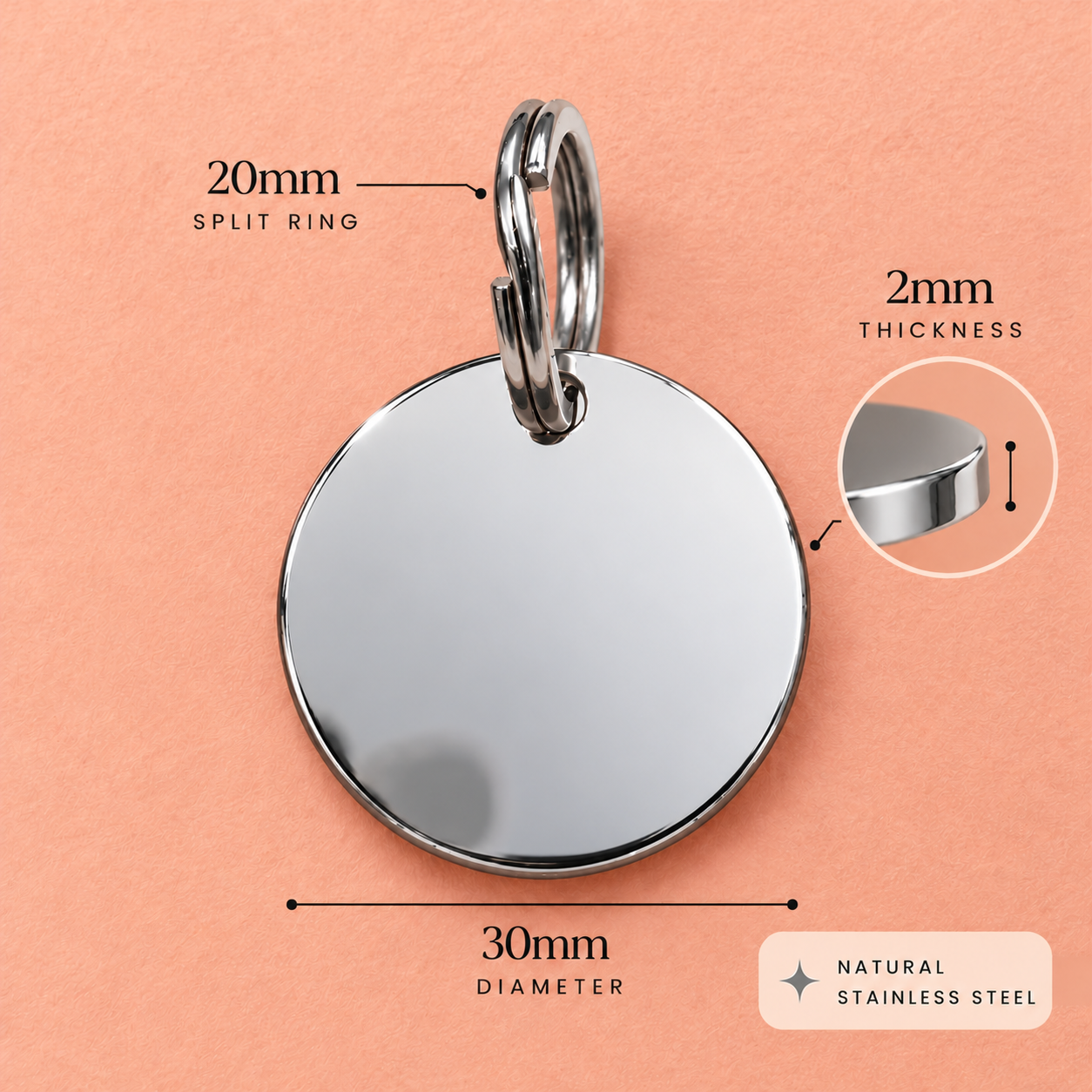 Personalised Stainless Steel Dog ID Tag – Design Your Own