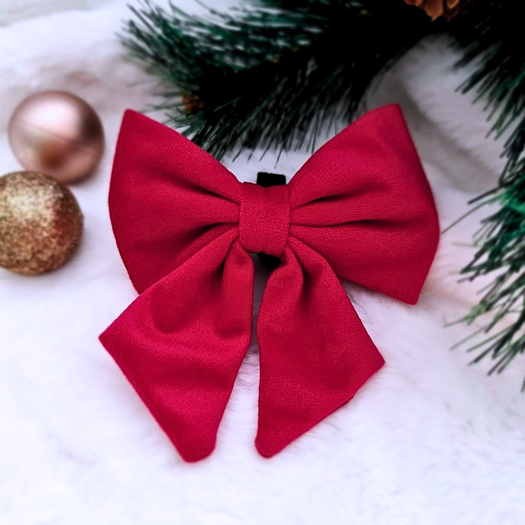 Oversized red dog bow tie