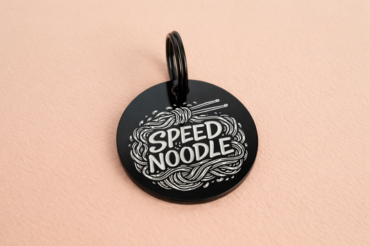 Speed noodle engraved Dog ID Tag – Greyhound, whippet or Italian greyhound name tag