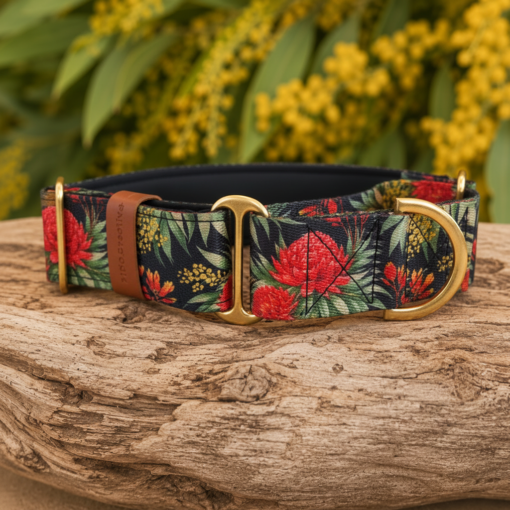 Waratah Martingale Collar – Australian Native Floral Dog Collar
