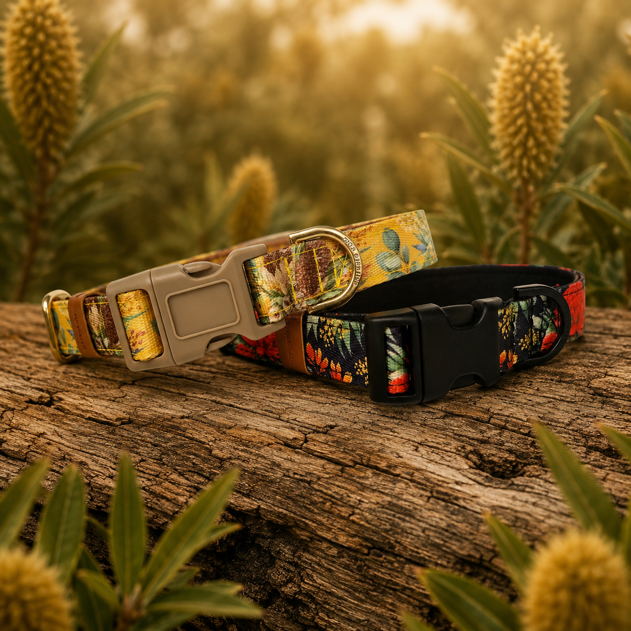 Waratah Dog Collar – Australian Native Floral Buckle Collar