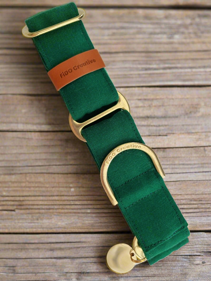 green martingale dog collar