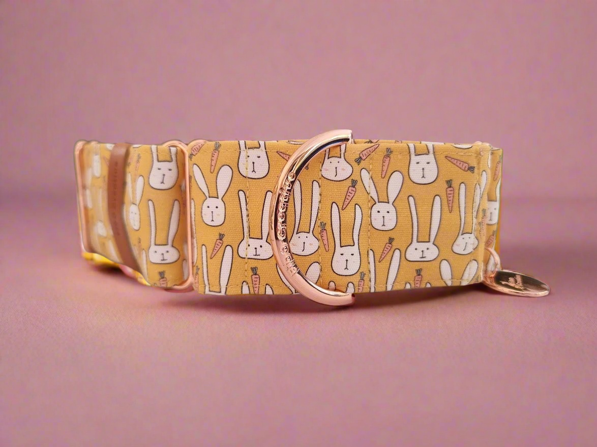 Yellow bunny martingale collar