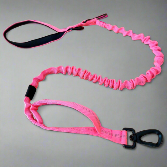 Pink bungee dog leash reflective 