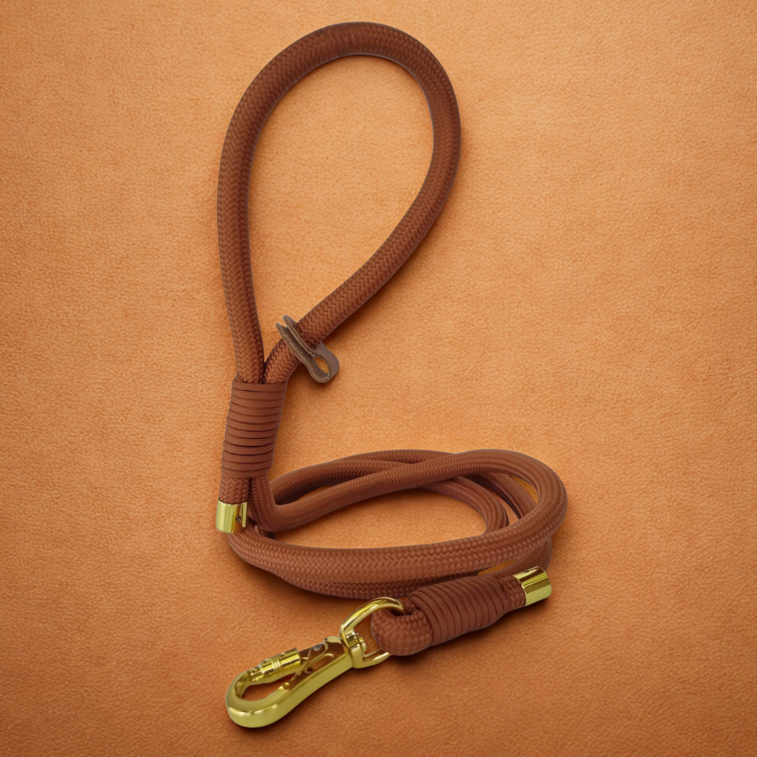 Rope dog leash brown