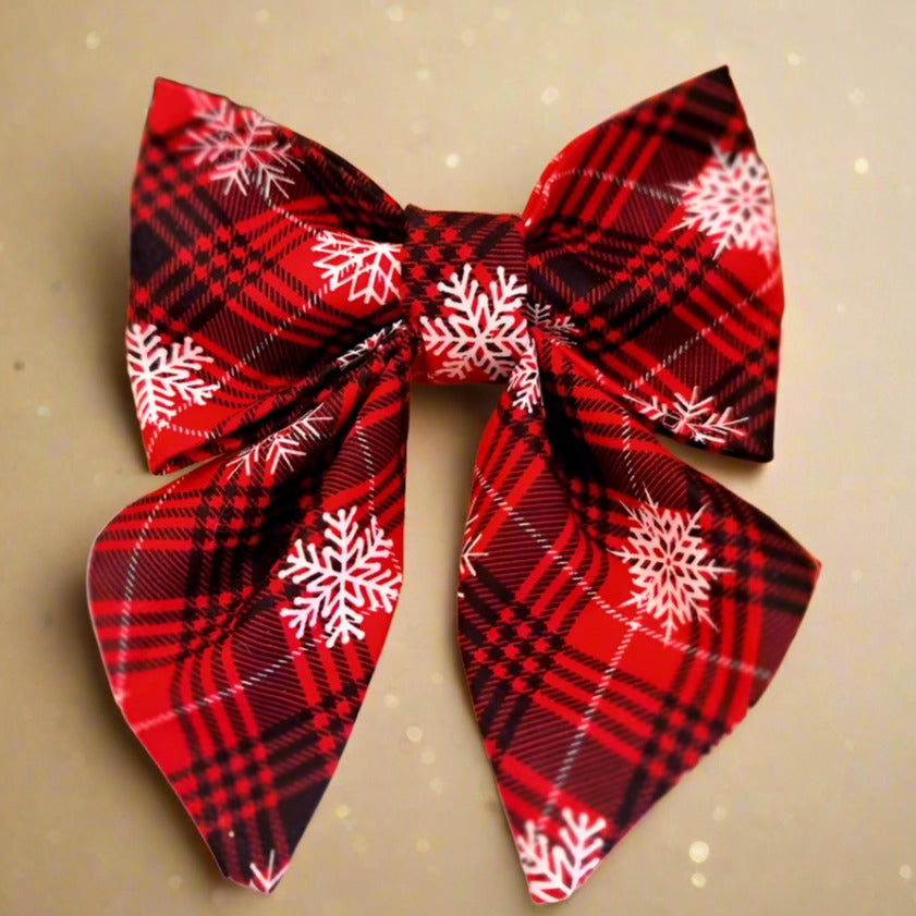 Christmas  Holly dog bow tie
