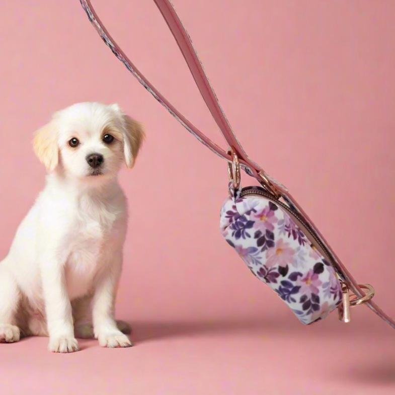 Pink Purple Gingham Dog Poop Bag Holder