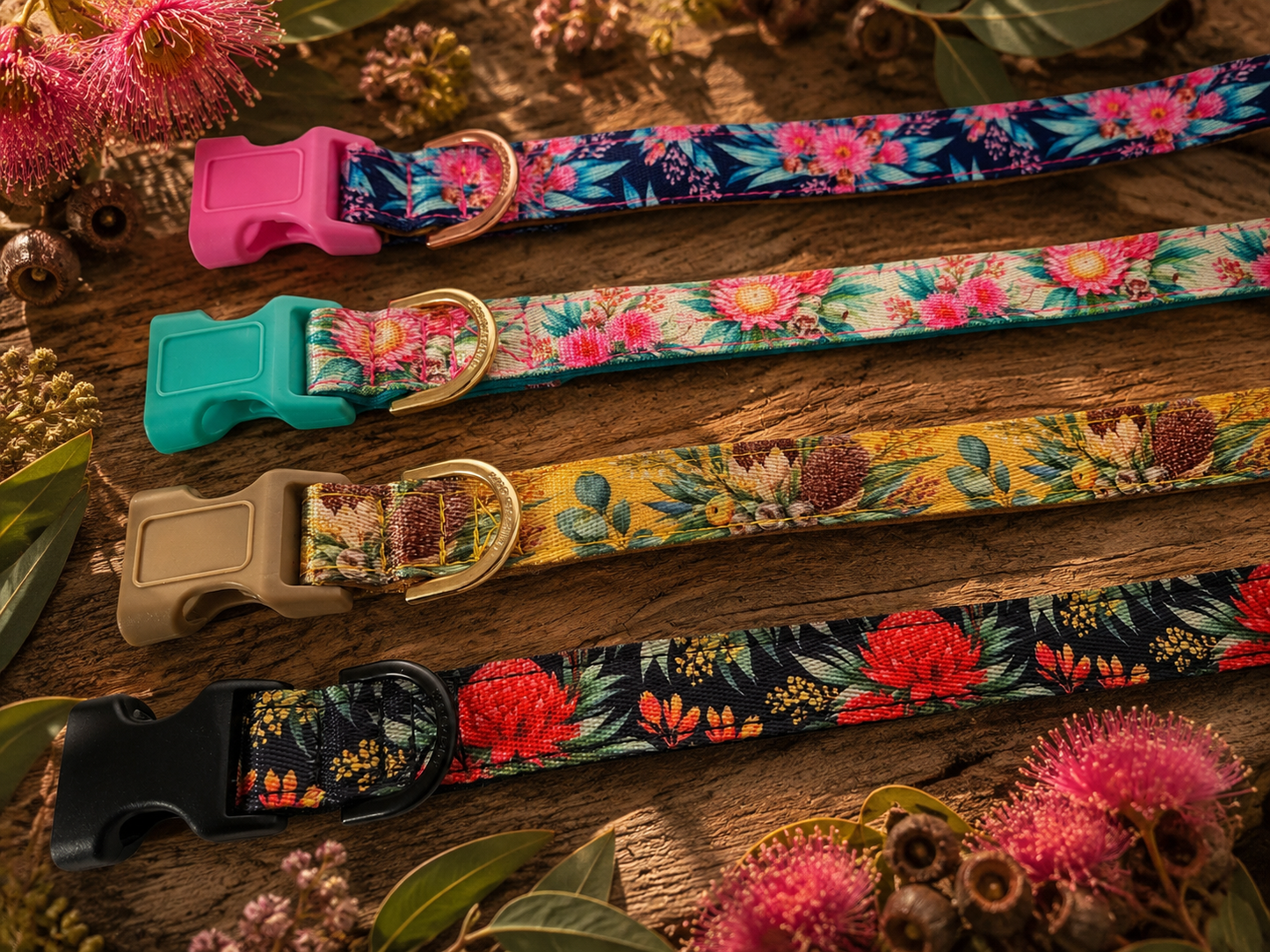 Pink Blossom Dog Collar – Adjustable Buckle Collar