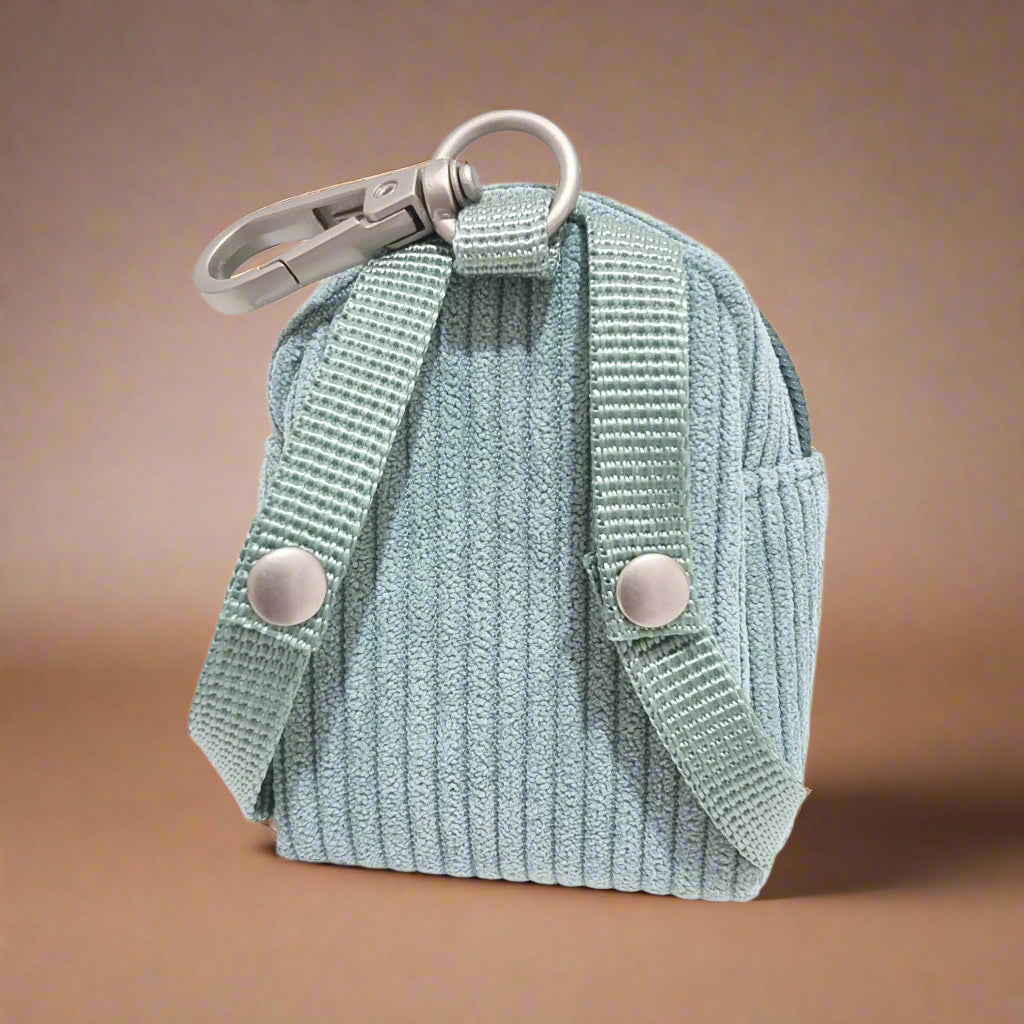 Sage Green Corduroy Mini Backpack Poop Bag Holder – Cute, Clip-On & Re ...