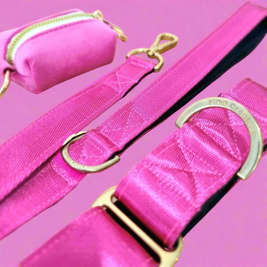 Pink dog collar set