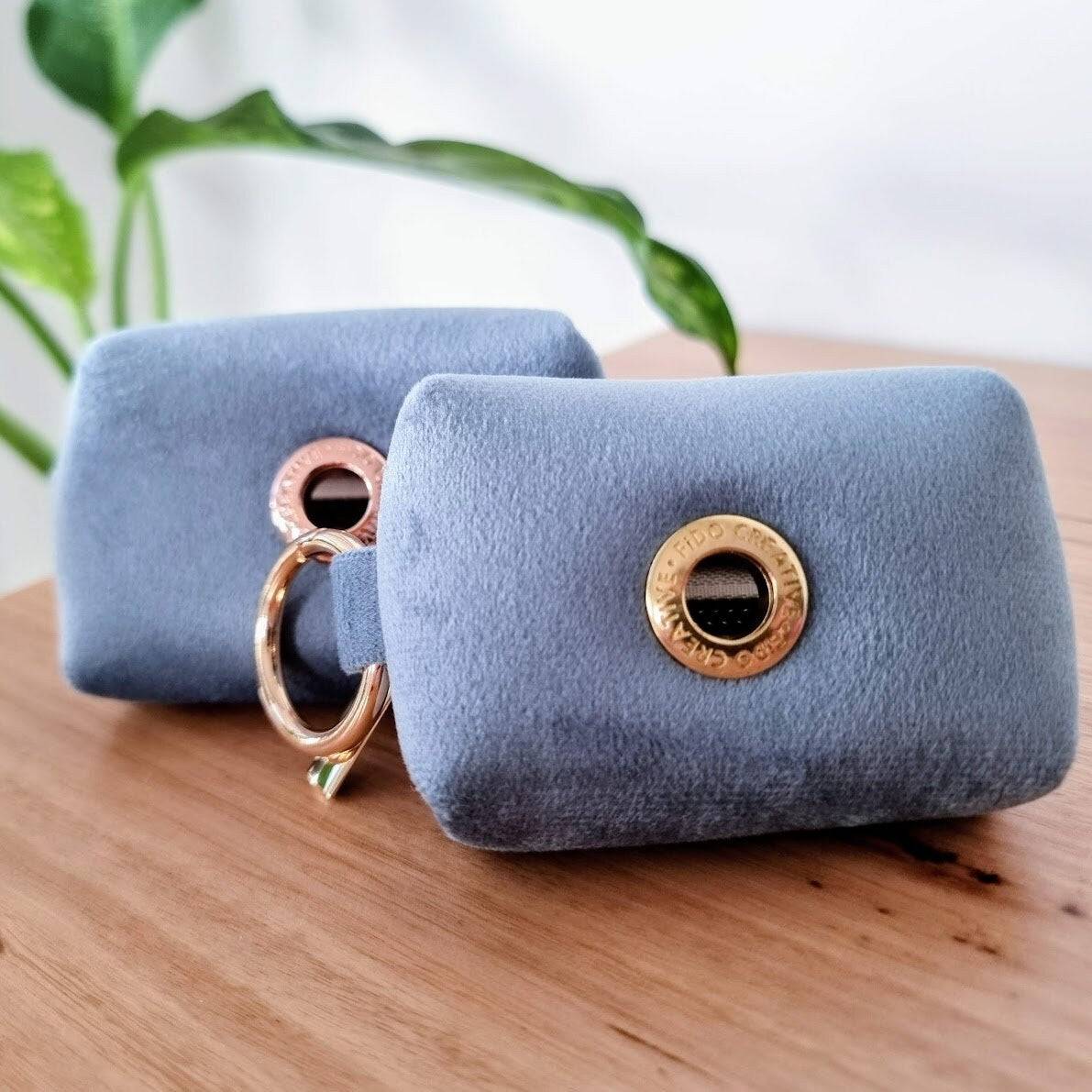 Luxury blue velvet dog accessories