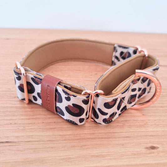 Leopard print martingale collar for dogs