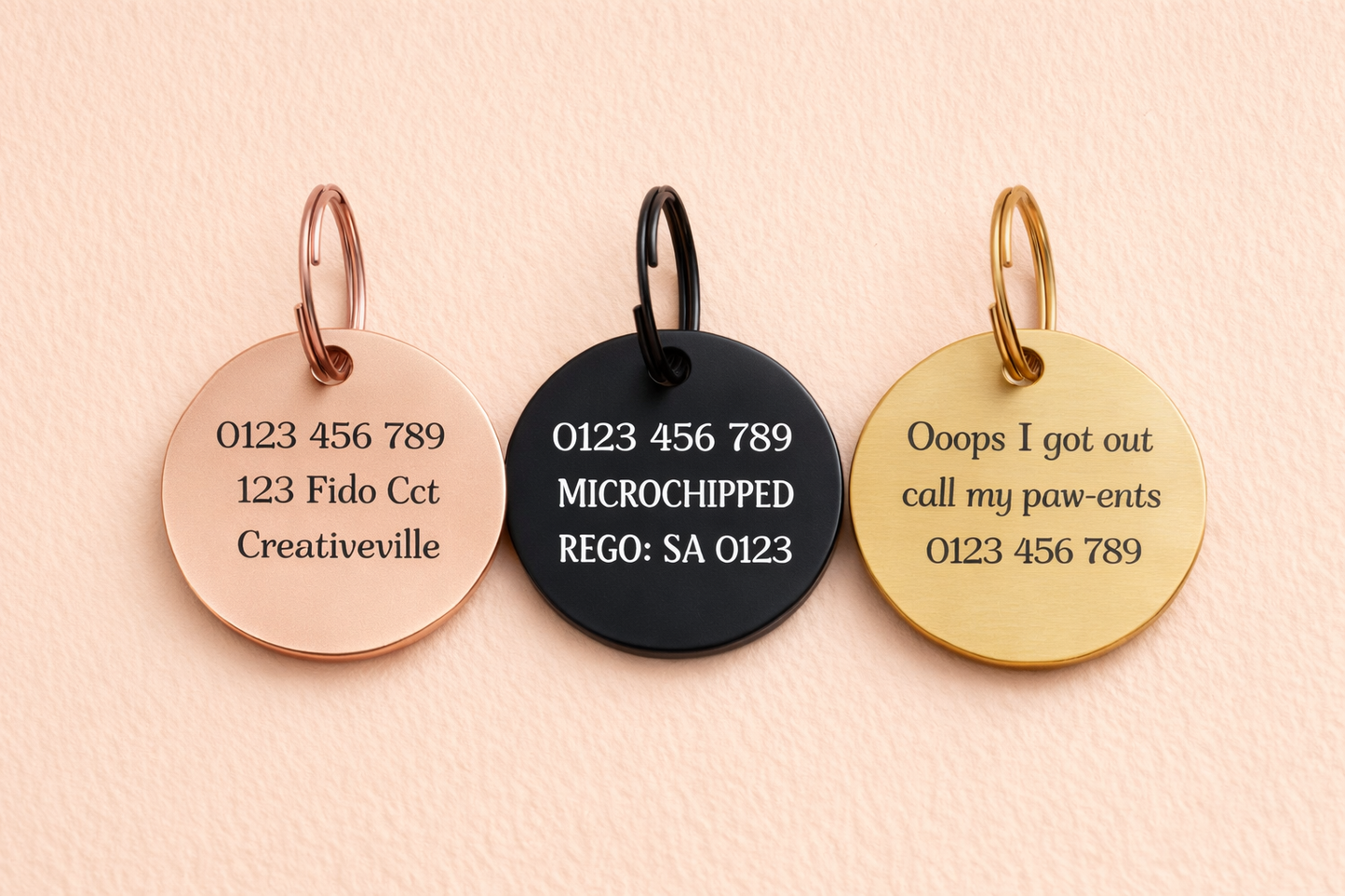 Floral Engraved Pet ID Tag – Personalised Engraved Dog Name Tag