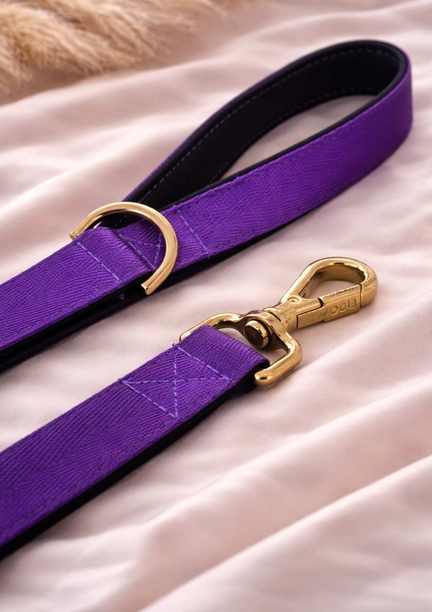 Padded Dog Leash - Royal Purple Neoprene Leash with Soft Grip