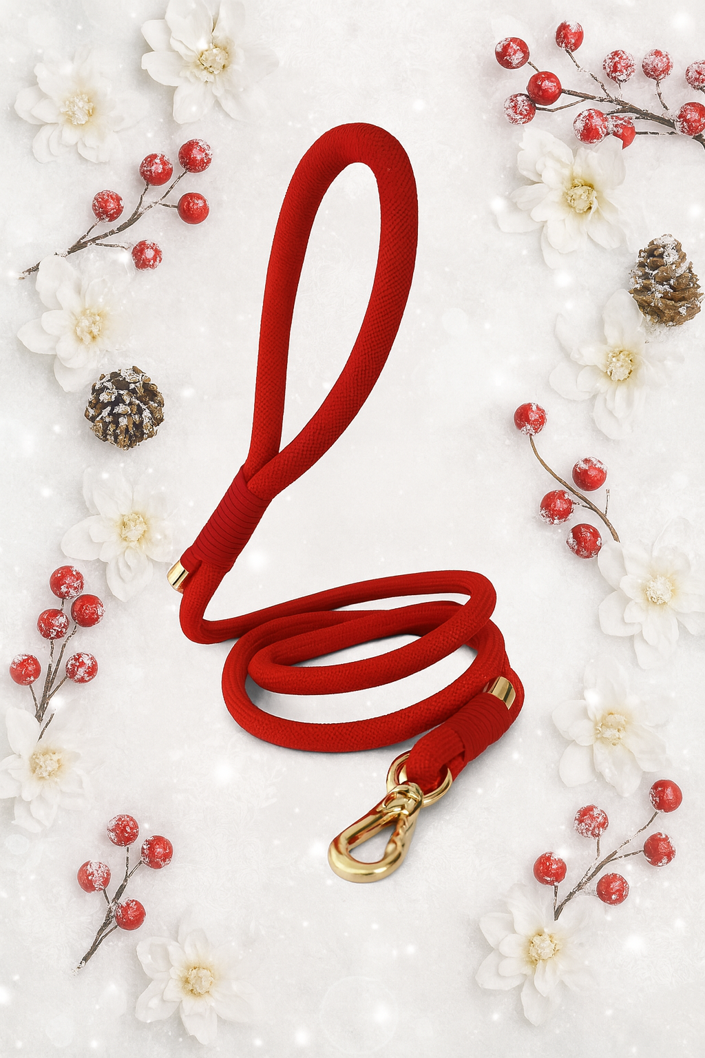 Rope dog lead red Christmas 