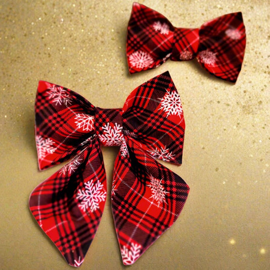 Red Christmas dog bow tie
