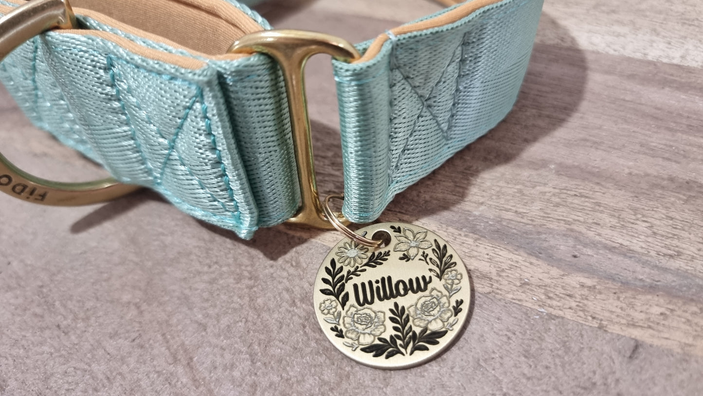 Floral Pet ID Tag – Dog Collar Accessory With Deep Engraving