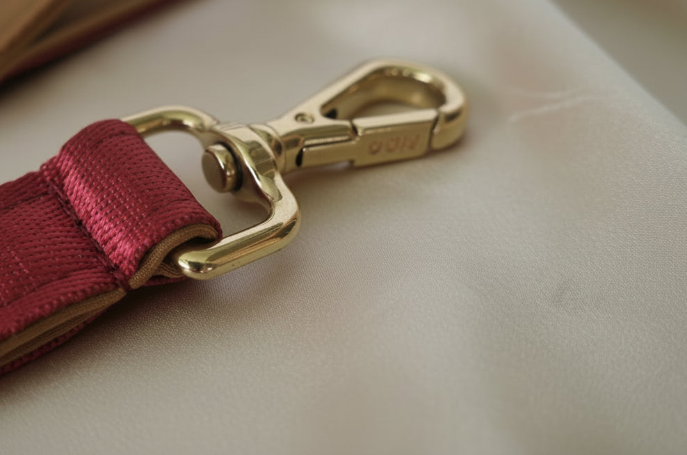 Maroon dog leash - Padded comfort