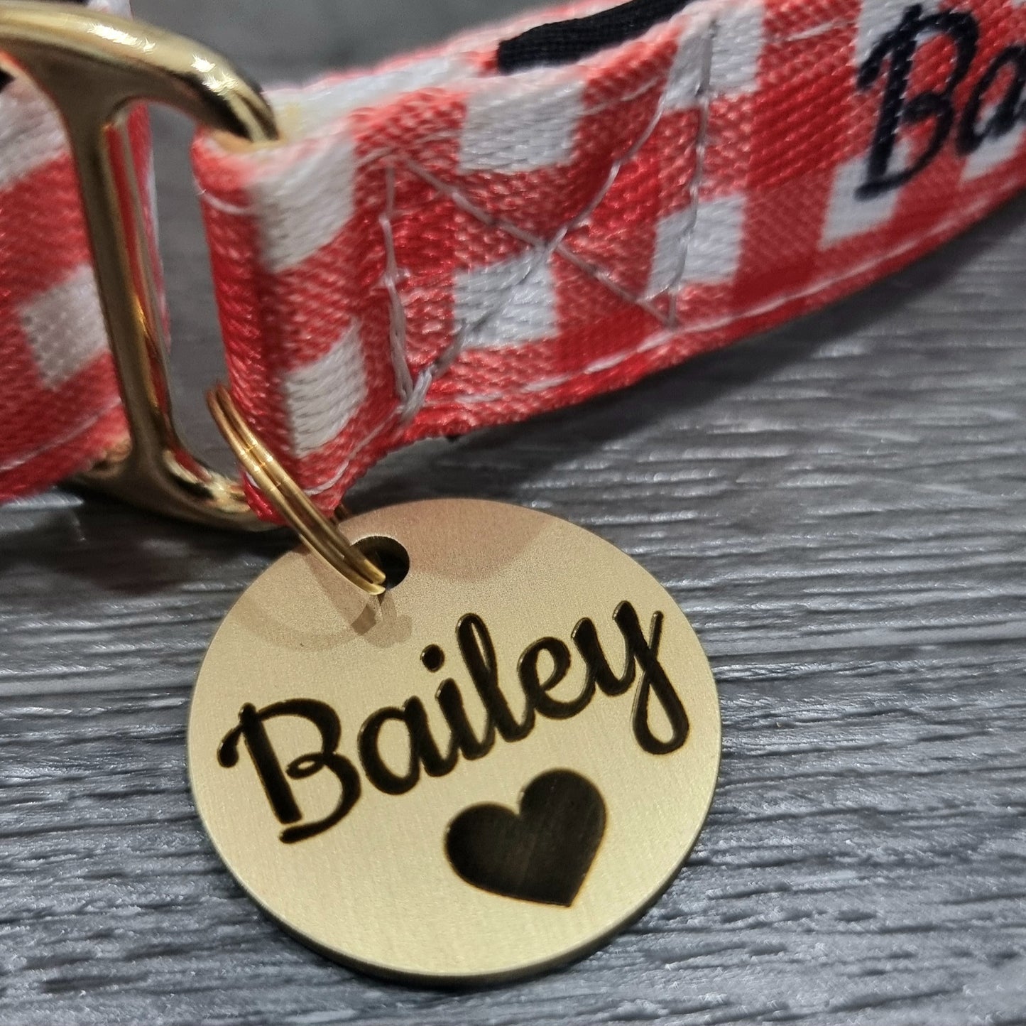 personalised identification dog collar and tag