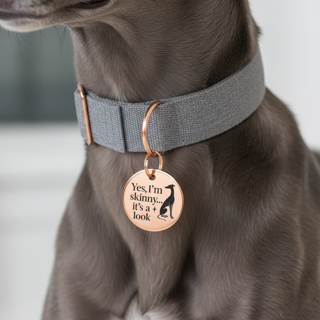 Yes, I’m Skinny – Personalised Greyhound & Whippet ID Tag