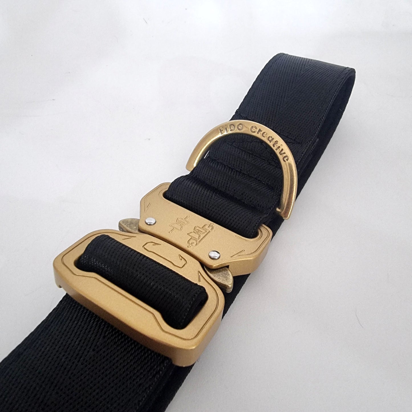 Black dog collar - Padded with your choice of buckle