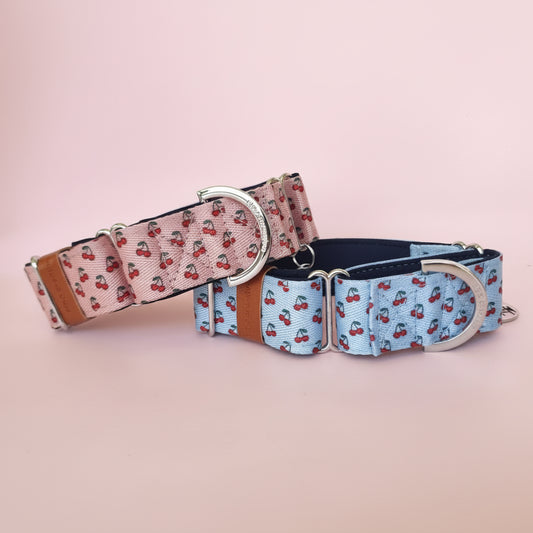 Cherry Martingale collar with padding - Custom colour and optional personalisation