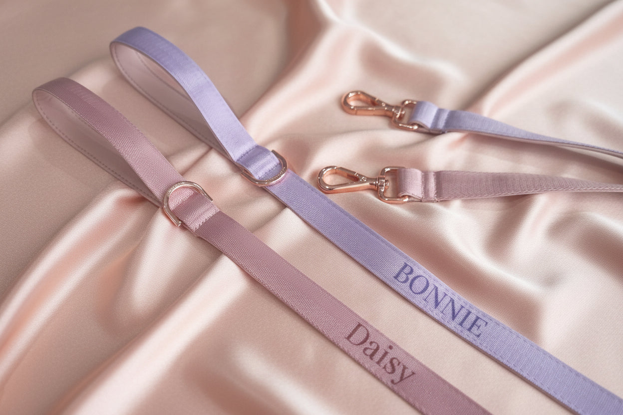 Lilac dreams dog leash - Neoprene Padded