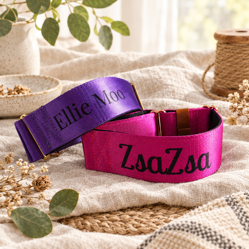 Pink Martingale Dog Collar – Padded, personalised with Dog’s Name Optional