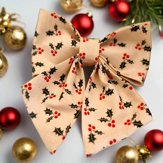 Scandi Christmas Gingerbread dog bow tie