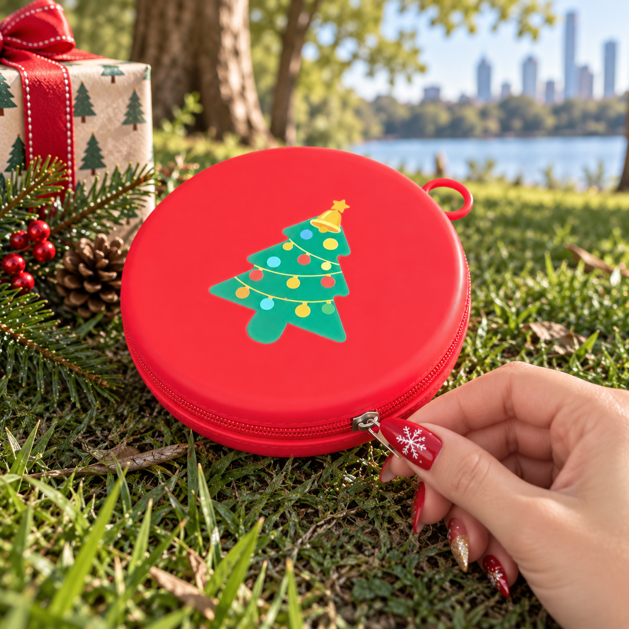 Christmas Dog Gift – Portable Double Dog Bowl & Travel Feeder
