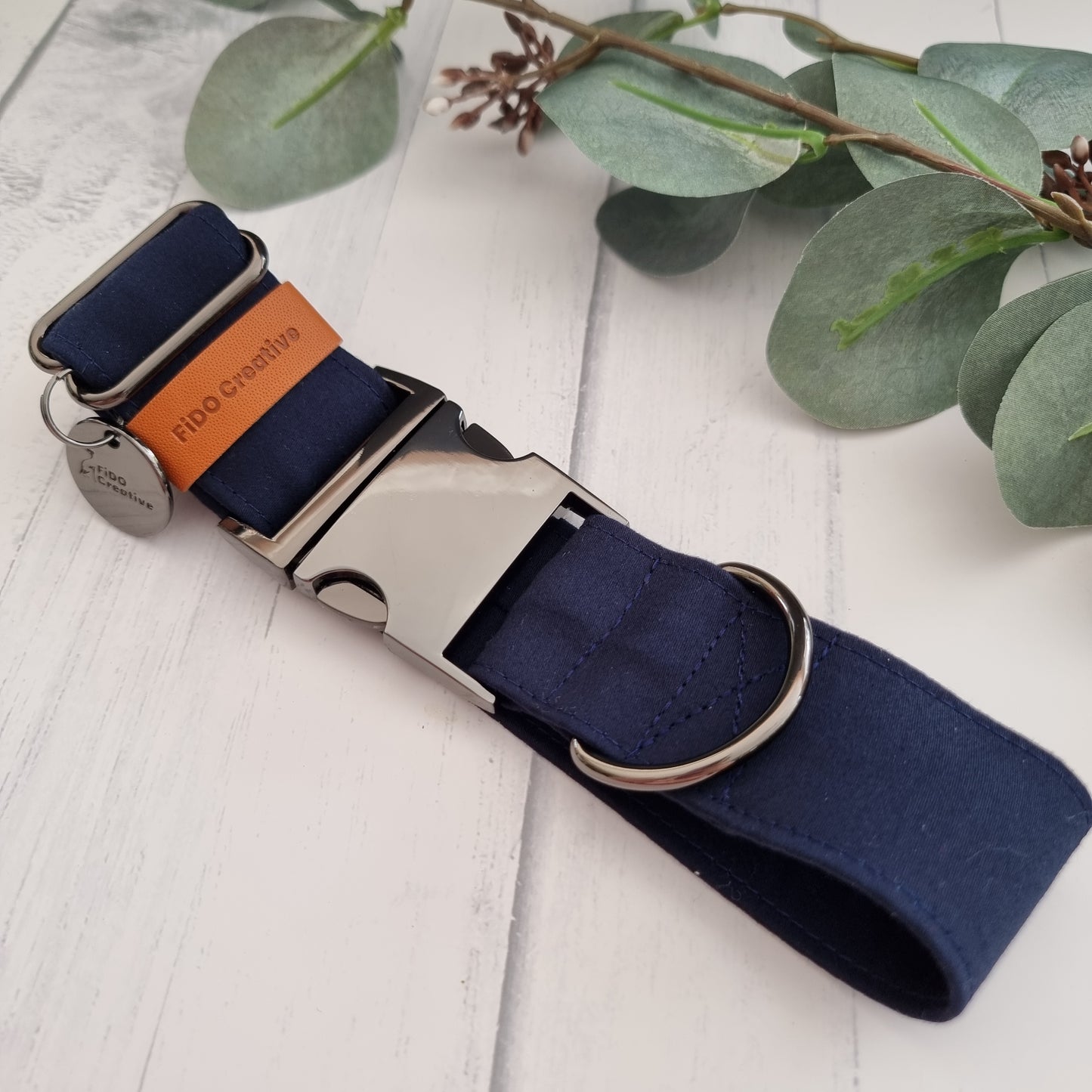 Navy blue martingale collar