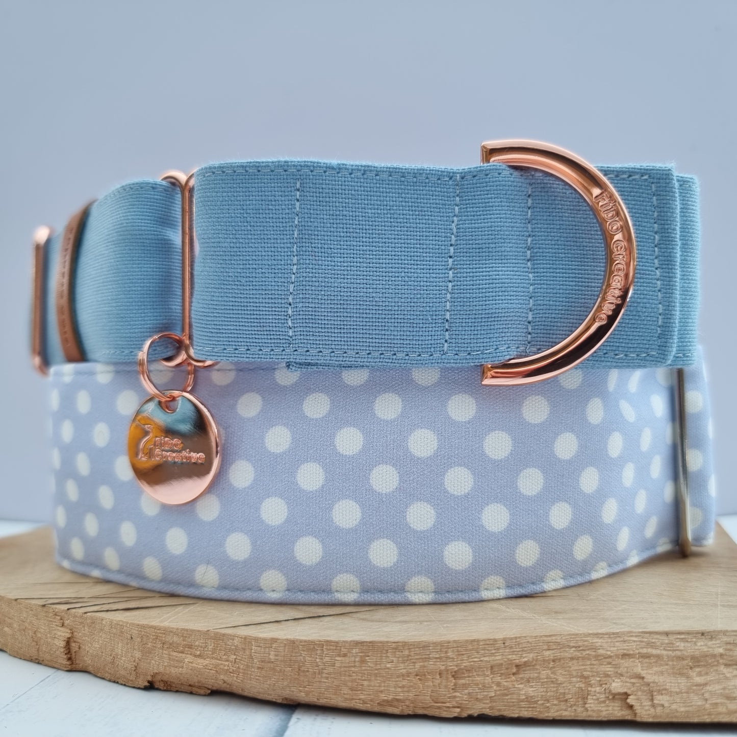 Sky blue martingale collar - Water resistant