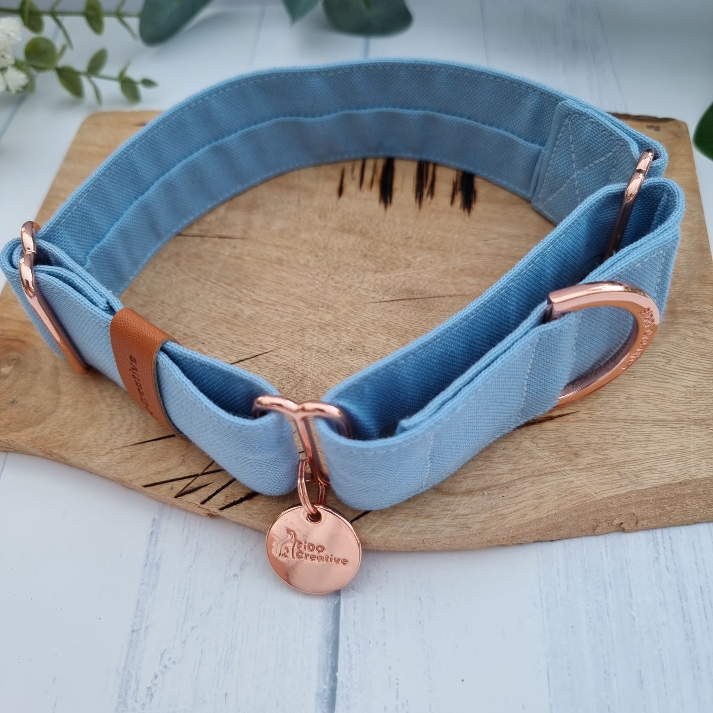Sky blue martingale collar - Water resistant