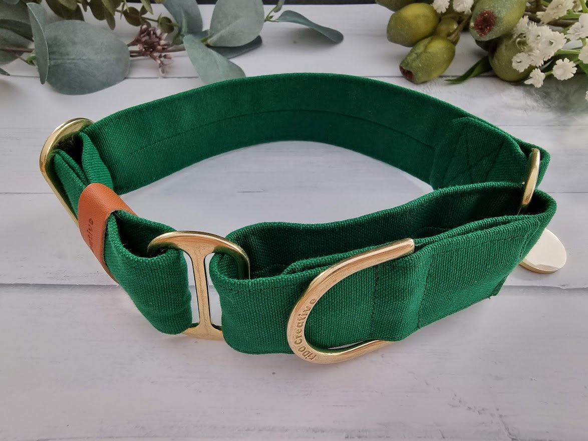 Forest Green martingale collar - Water Resistant